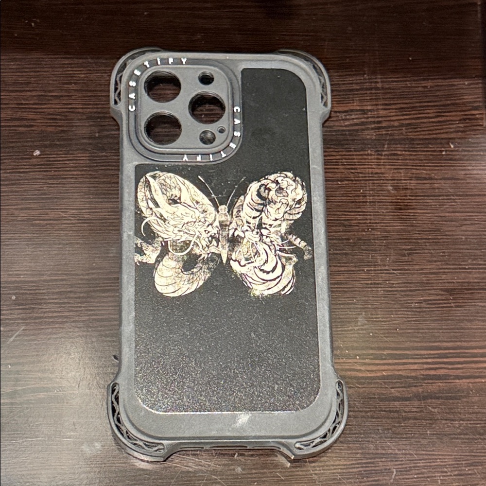iPhone 15 Pro Max Ultra Bounce Casetify Black Butterfly Phone Case